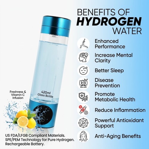 Hydrogen water bottle - hydrogen, portable